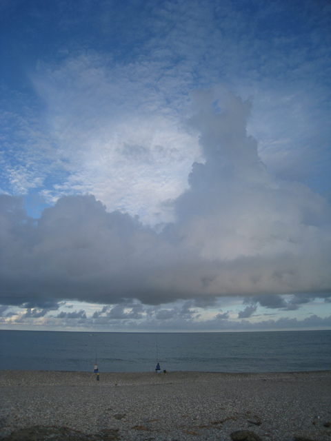 fishermen  beach at river mouth hualein